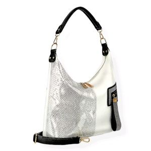 🔥 Shimmering White Black and Silver Hand Bag